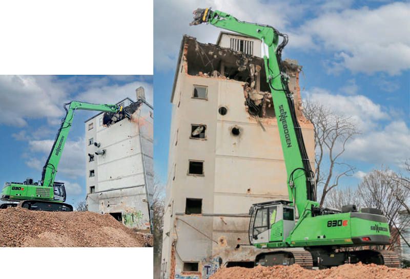 Demolición de un edificio en sólo 2 días con una excavadora Sennebogen de 45 T